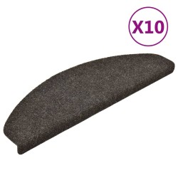 vidaXL Alfombrillas autoadhesivas escalera 10 uds antracita 65x21x4 cm