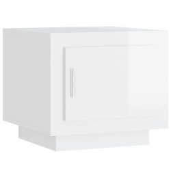 vidaXL Mesa de centro madera contrachapada blanco brillo 51x50x45 cm