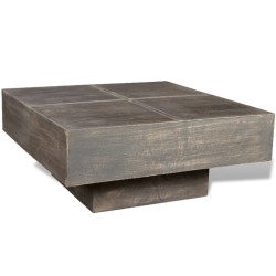 vidaXL Mesa de centro cuadrada de madera maciza de mango marrón 