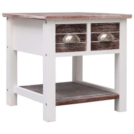 vidaXL Mesa auxiliar madera de Paulownia marrón 40x40x40 cm