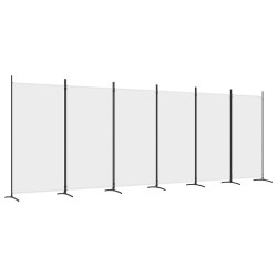 vidaXL Biombo divisor de 6 paneles de tela blanco 520x180 cm