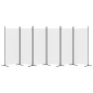 vidaXL Biombo divisor de 6 paneles de tela blanco 520x180 cm vidaXL Biombo divisor de 6 paneles de tela blanco 520x180 cm