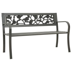 vidaXL Banco de jardín de acero gris 125 cm