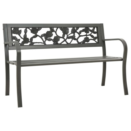 vidaXL Banco de jardín de acero gris 125 cm