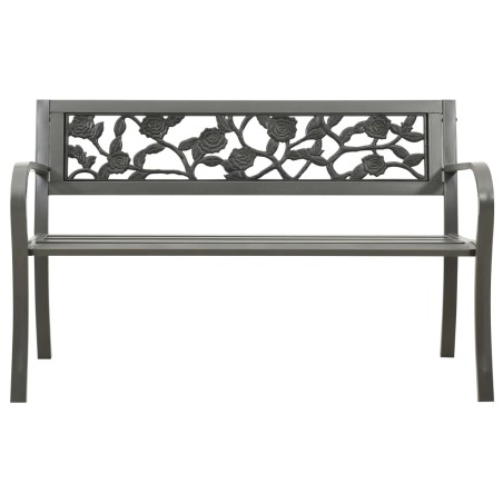 vidaXL Banco de jardín de acero gris 125 cm
