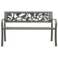 vidaXL Banco de jardín de acero gris 125 cm vidaXL Banco de jardín de acero gris 125 cm