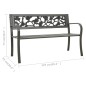 vidaXL Banco de jardín de acero gris 125 cm vidaXL Banco de jardín de acero gris 125 cm