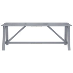 vidaXL Mesa comedor de jardín madera maciza acacia gris 206x100x74 cm