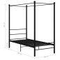 vidaXL Estructura de cama con dosel metal negro 100x200 cm vidaXL Estructura de cama con dosel metal negro 100x200 cm