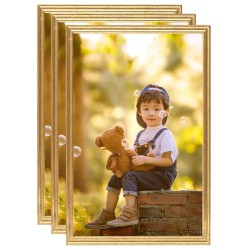 vidaXL Marcos de foto collage de pared/mesa 3 uds dorado MDF 70x90 cm