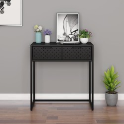 vidaXL Mesa consola de acero negra 72x35x75 cm