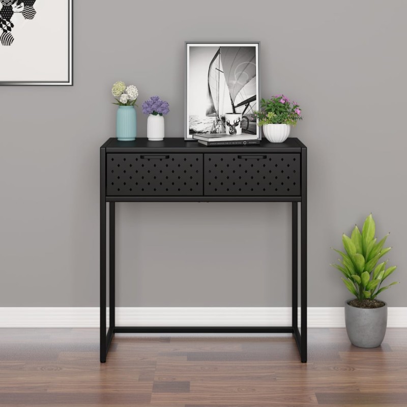 vidaXL Mesa consola de acero negra 72x35x75 cm vidaXL Mesa consola de acero negra 72x35x75 cm