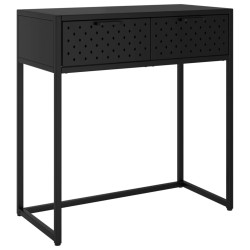 vidaXL Mesa consola de acero negra 72x35x75 cm