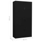 vidaXL Armario de oficina de acero negro 90x40x180 cm vidaXL Armario de oficina de acero negro 90x40x180 cm
