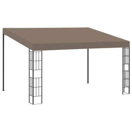 vidaXL Cenador con montaje en la pared gris taupe 4x3 m
