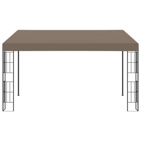 vidaXL Cenador con montaje en la pared gris taupe 4x3 m
