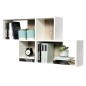 FMD Estantería de pared con 4 compartimentos blanco FMD Estantería de pared con 4 compartimentos blanco