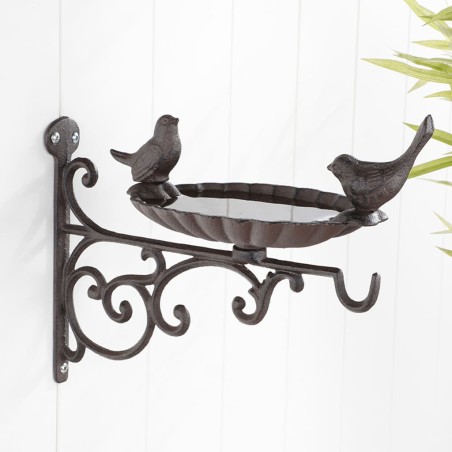 HI Comedero para pájaros de pared hierro fundido