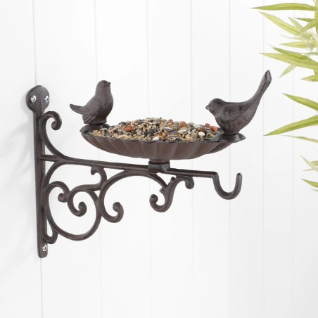 HI Comedero para pájaros de pared hierro fundido