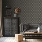 DUTCH WALLCOVERINGS Papel de pared hexagonal negro y dorado DUTCH WALLCOVERINGS Papel de pared hexagonal negro y dorado