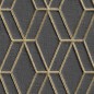 DUTCH WALLCOVERINGS Papel de pared hexagonal negro y dorado DUTCH WALLCOVERINGS Papel de pared hexagonal negro y dorado
