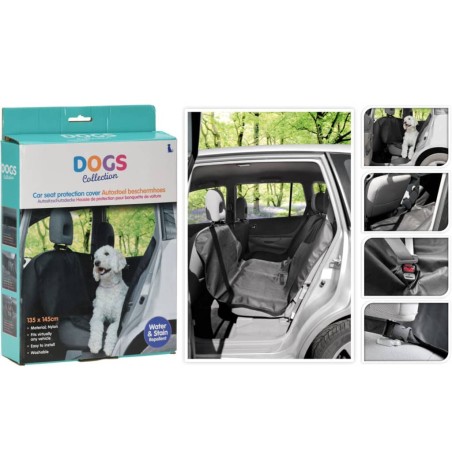 Pets Collection Funda de asiento coche para mascotas negro 135x145cm