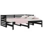 vidaXL Sofá cama extraíble madera maciza de pino negro 2x(80x200) cm vidaXL Sofá cama extraíble madera maciza de pino negro 2x(80x200) cm