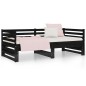 vidaXL Sofá cama extraíble madera maciza de pino negro 2x(80x200) cm vidaXL Sofá cama extraíble madera maciza de pino negro 2x(80x200) cm