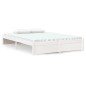 vidaXL Estructura de cama matrimonio madera maciza blanca 135x190 cm