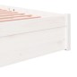 vidaXL Estructura de cama matrimonio madera maciza blanca 135x190 cm