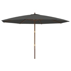 vidaXL Sombrilla jardín con poste de madera gris antracita 400x273 cm