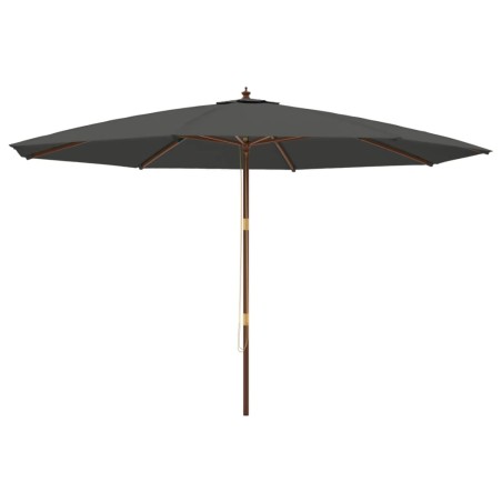 vidaXL Sombrilla jardín con poste de madera gris antracita 400x273 cm