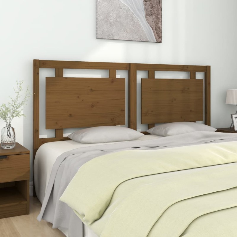 vidaXL Cabecero de cama madera maciza pino marrón miel 165,5x4x100 cm vidaXL Cabecero de cama madera maciza pino marrón miel 165,5x4x100 cm