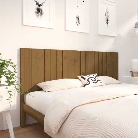 vidaXL Cabecero de cama madera maciza pino marrón miel 185,5x4x100 cm