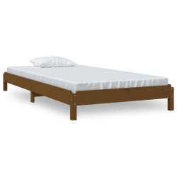 vidaXL Cama apilable de madera maciza de pino marrón miel 75x190 cm