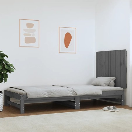 vidaXL Cabecero de cama de pared madera maciza pino gris 82,5x3x60 cm