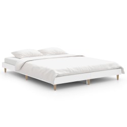 vidaXL Estructura de cama de madera contrachapada blanca 140x190 cm