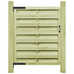 vidaXL Puerta de valla madera de pino impregnada verde 100x125 cm 