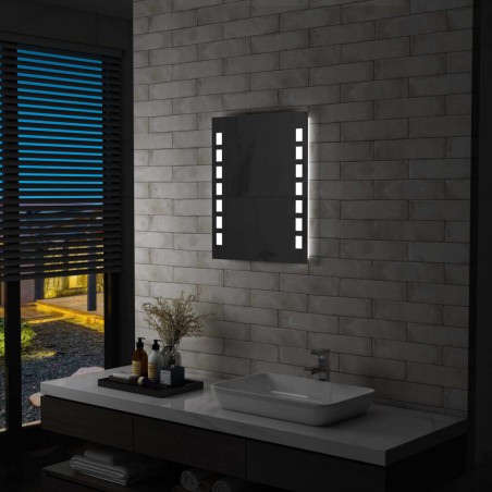 vidaXL Espejo de pared de baño con LED 50x60 cm