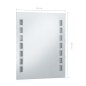 vidaXL Espejo de pared de baño con LED 50x60 cm vidaXL Espejo de pared de baño con LED 50x60 cm