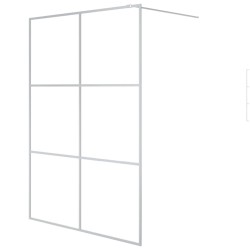 vidaXL Mampara de ducha vidrio ESG transparente plateado 140x195 cm