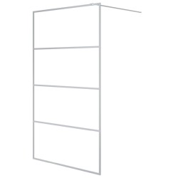vidaXL Mampara de ducha vidrio ESG transparente plateado 115x195 cm