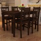 vidaXL Mesa de comedor y 4 sillas madera marrón vidaXL Mesa de comedor y 4 sillas madera marrón