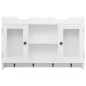 vidaXL Armario de pared estante expositor vidrio MDF blanco libros/DVD