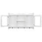 vidaXL Armario de pared estante expositor vidrio MDF blanco libros/DVD