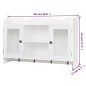 vidaXL Armario de pared estante expositor vidrio MDF blanco libros/DVD