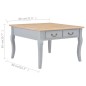 vidaXL Mesa de centro de madera gris 80x80x50 cm vidaXL Mesa de centro de madera gris 80x80x50 cm