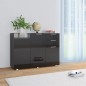 vidaXL Aparador negro brillante 107x35x80,5 cm