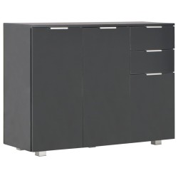 vidaXL Aparador negro brillante 107x35x80,5 cm