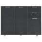 vidaXL Aparador negro brillante 107x35x80,5 cm